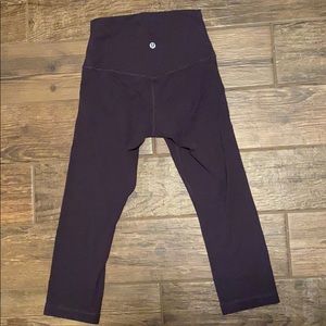 Purple cropped lululemon leggings
